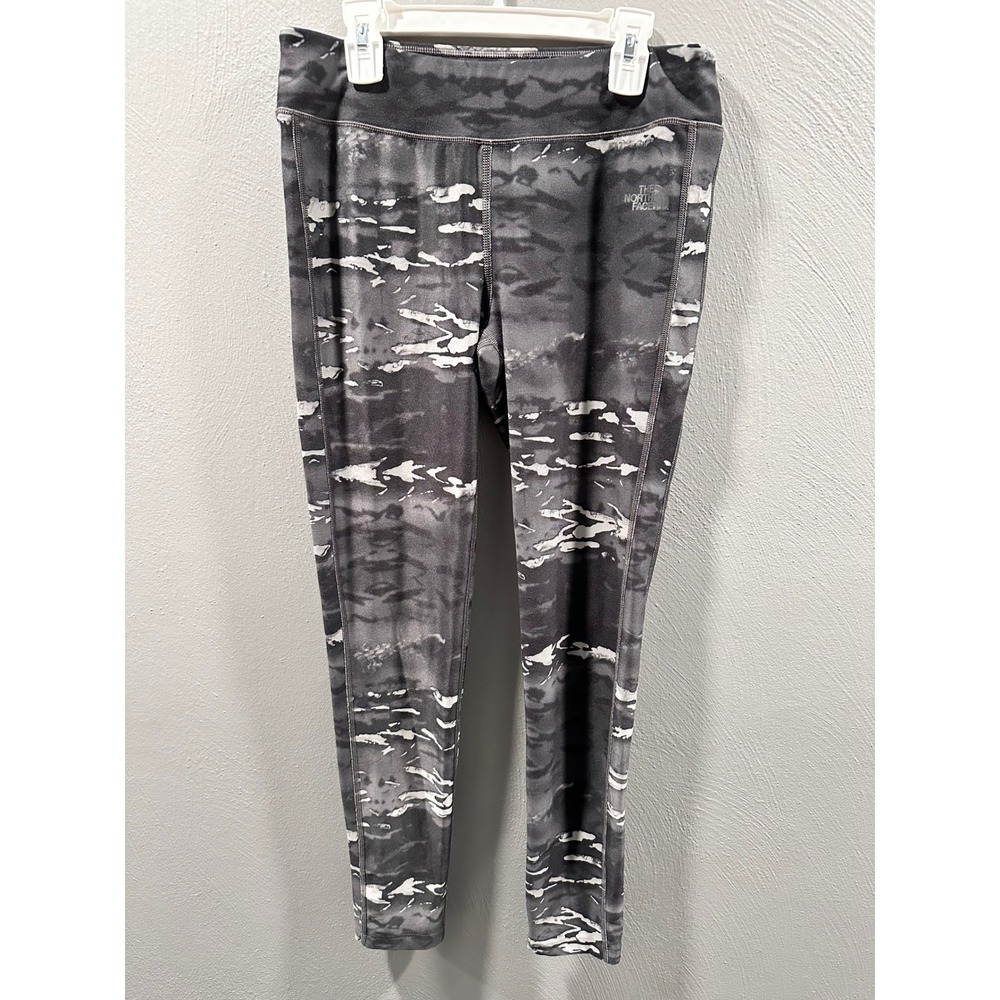 The North Face Womens Grey Abstract Print Active Leggings Size Medium Yoga Gym